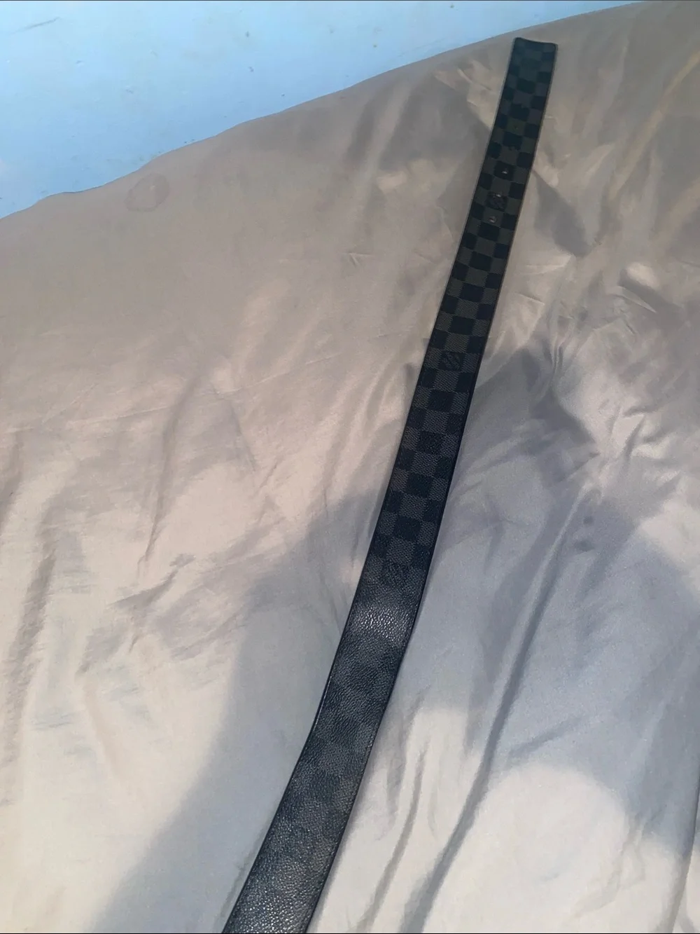Louis Vuitton Black and Gray Damier Graphite Men's Belt